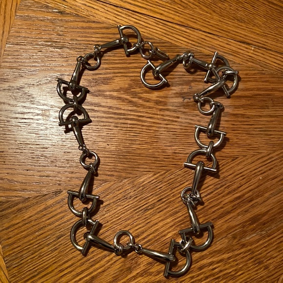 Accessories - Silver tone  plastic horse bit link Chain belt size medium 36in long size 8/10
